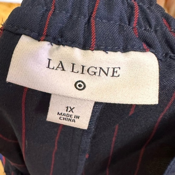 LA LIGNE X Target Navy Blue Stripe Wide Leg Pants Size 1X - Picture 2 of 3